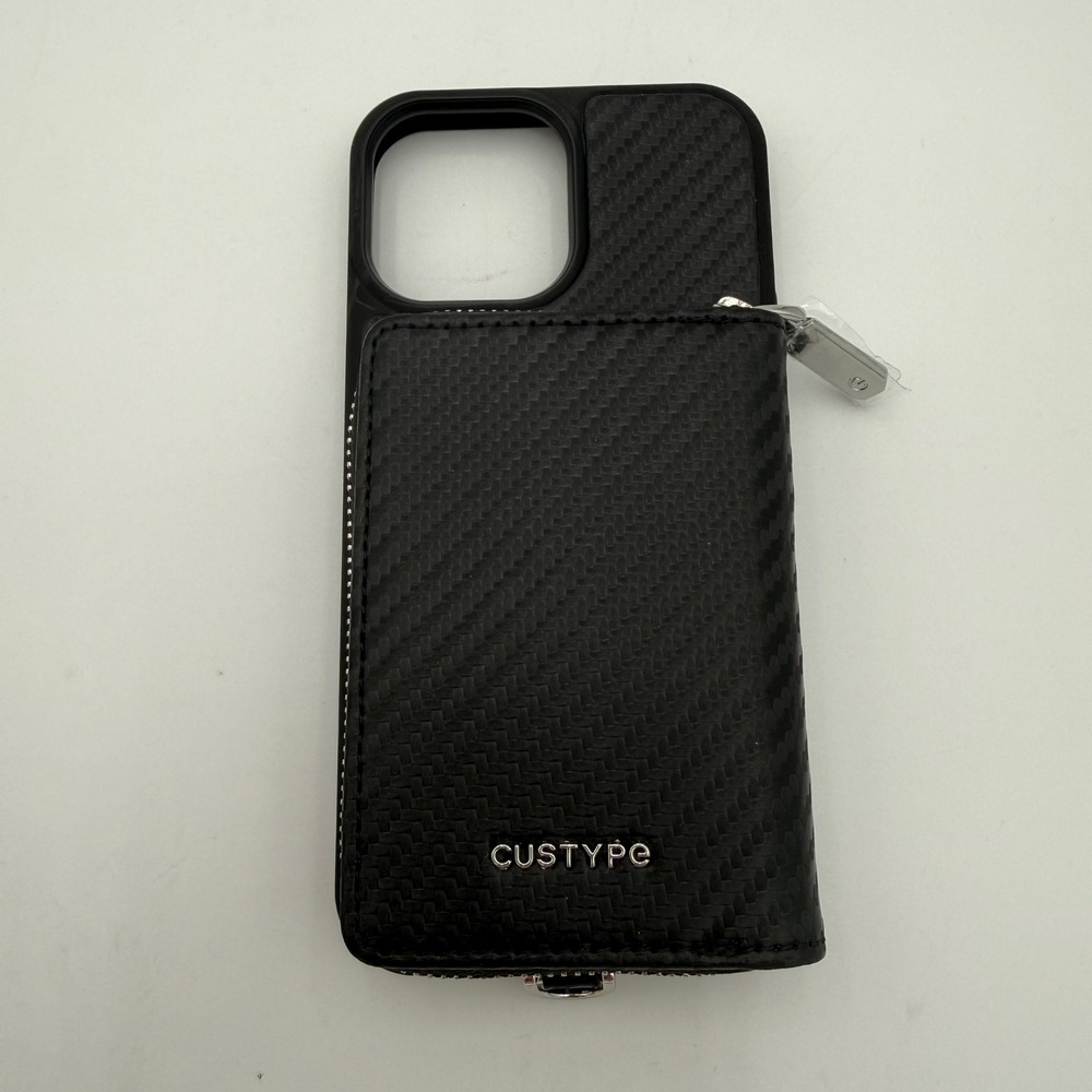 Custype iPhone 13 Pro Wallet Case Black Zipper Pouch Card Holder NEW - Picture 3 of 7